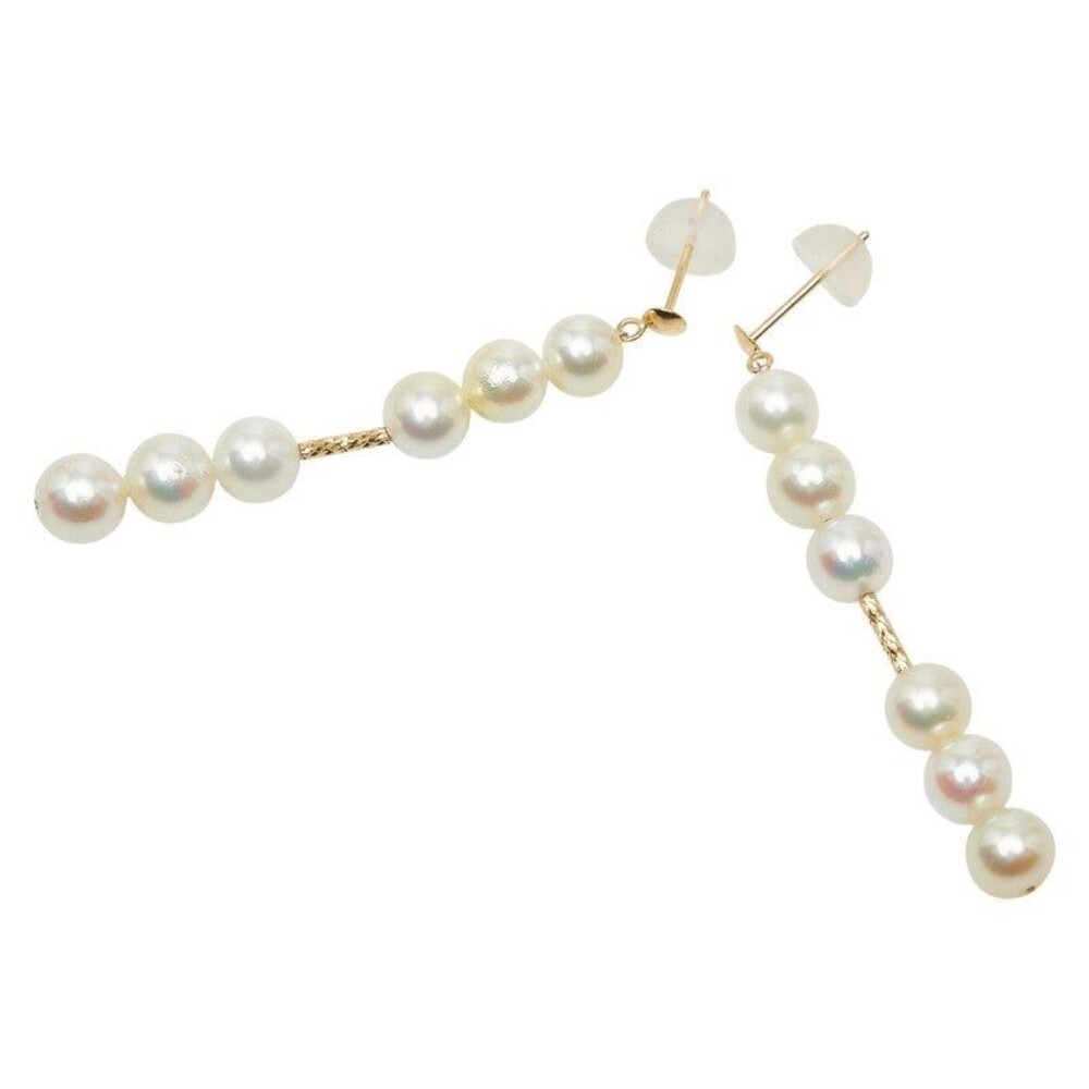 Unbranded Akoya Pearl 18K Yellow Gold Pierced Earrings Gold